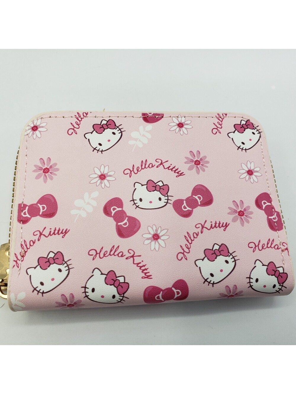 Hello Kitty Credit Card Holder Zippered with Accordian Pockets Pink